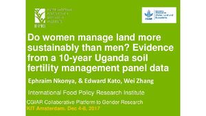 Do women manage land more sustainably than men? Evidence from 10-year Uganda soil fertility management panel data