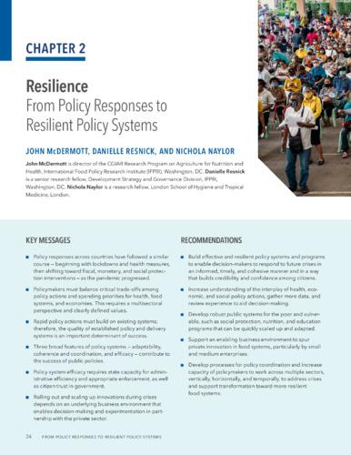 Resilience: From responses to resilient systems