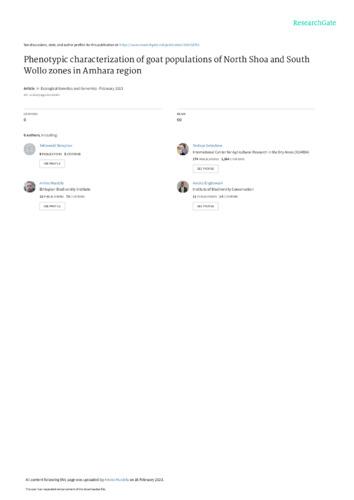 Phenotypic characterization of goat populations of North Shoa and South Wollo zones in Amhara region