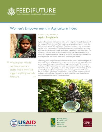 Women's empowerment in agriculture index: case study profile Aysha, Bangladesh