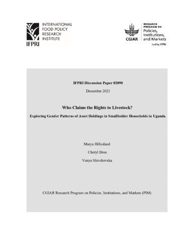 Who claims the rights to livestock? Exploring gender patterns of asset holdings in smallholder households in Uganda