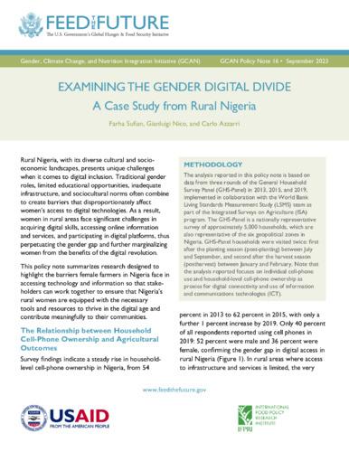 Examining the gender digital divide: A case study from rural Nigeria