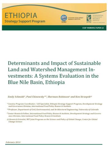 Determinants and impact of sustainable land and watershed management investments: A systems evaluation in the Blue Nile Basin, Ethiopia