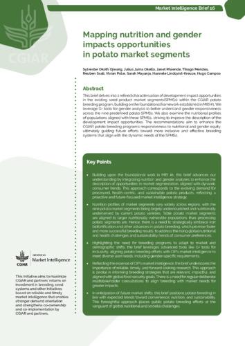 Mapping nutrition and gender impacts opportunities in potato market segments