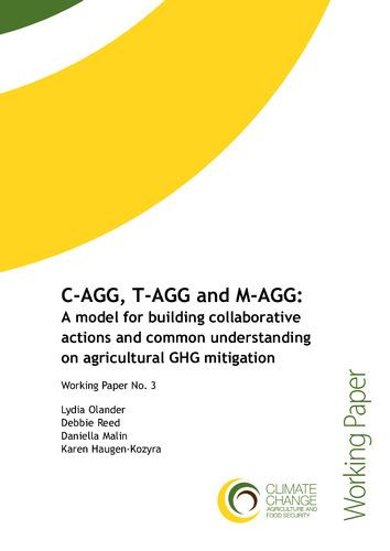 C-AGG, T-AGG, M-AGG: A model for building collaborative actions and common understanding on agricultural GHG mitigation