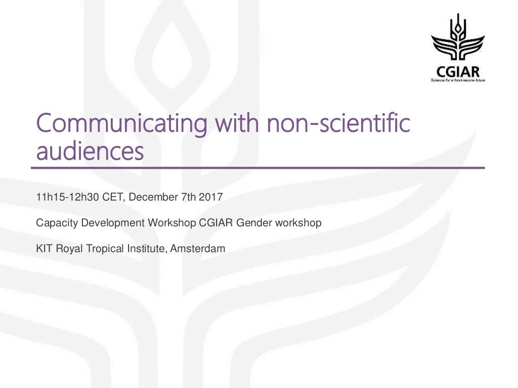 Communicating with non-scientific audiences
