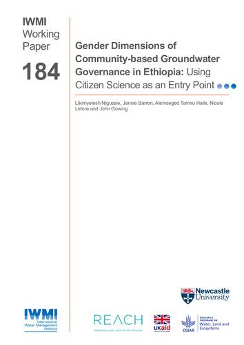 Gender dimensions of community-based groundwater governance in Ethiopia: using citizen science as an entry point