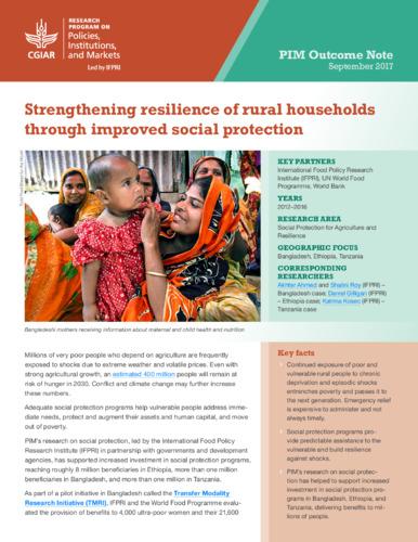 Strengthening resilience of rural households through improved social protection