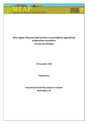 How regular financial audit services are provided to agricultural cooperatives elsewhere: Lesson for Ethiopia