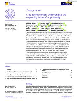 Crop genetic erosion: understanding and responding to loss of crop diversity