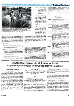 Smallholder farmers in Malawi adopt and improve technologies from collaborative research