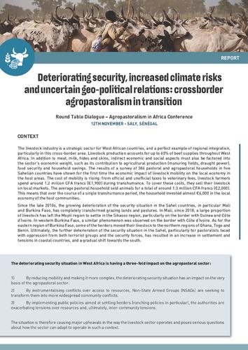 Deteriorating security, increased climate risks and uncertain geo-political relations: crossborder agropastoralism in transition