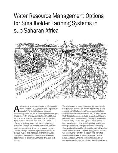 Managing water: Water resource management options for smallholder farming systems in sub-Saharan Africa