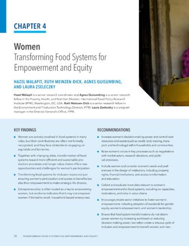 Women: Transforming food systems for empowerment and equity
