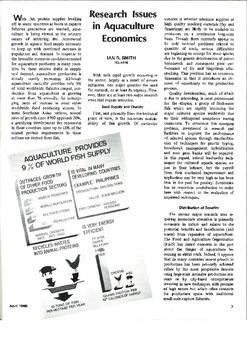 Research issues in aquaculture economics