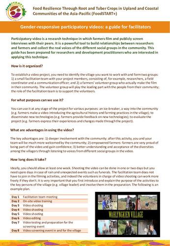 Gender-responsive participatory videos: a guide for facilitators.