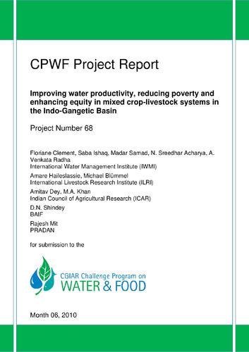 Improving water productivity, reducing poverty and enhancing equity in mixed crop-livestock systems in the Indo-Gangetic Basin: CPWF project report 68