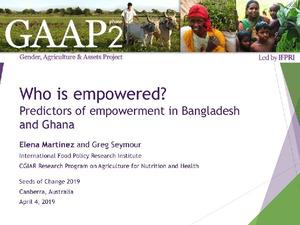 Who is empowered? Predictors of empowerment in Bangladesh and Ghana