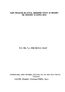 Plant Population and Spatial Arrangement Effects in Monocrops and Intercrops in Rainfed Areas