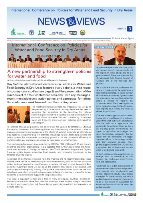 International Conference on Policies for Water and Food Security in Dry Areas: Highlights from the Final Day