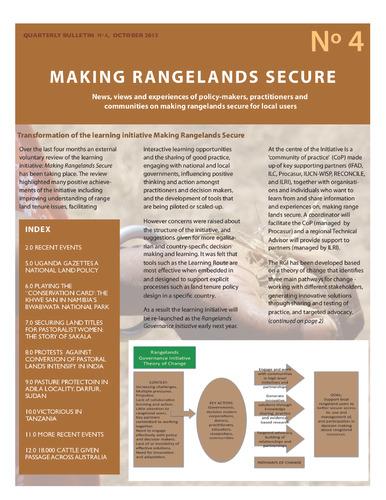 Making Rangelands Secure, Bulletin 4, October 2013