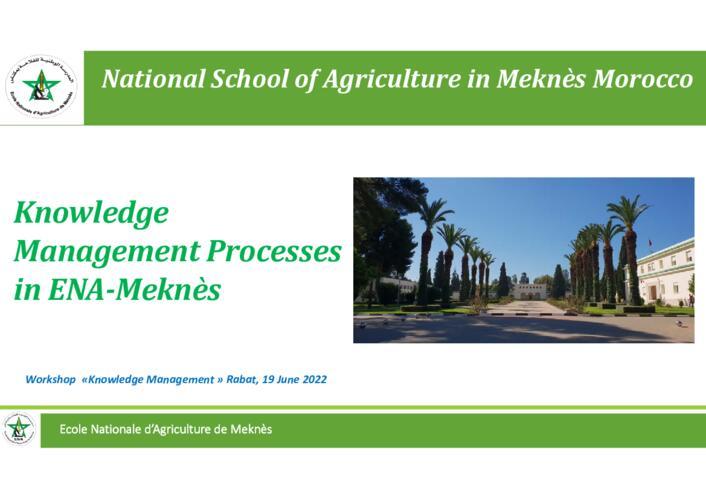 SKiM - Knowledge Management Processess at ENA Meknès