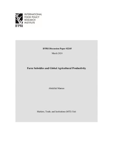 Farm subsidies and global agricultural productivity