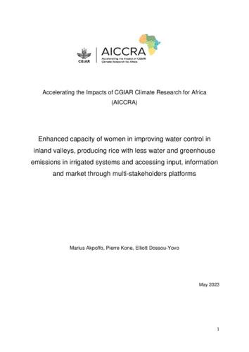 Enhanced capacity of women in using climate smart agriculture technologies