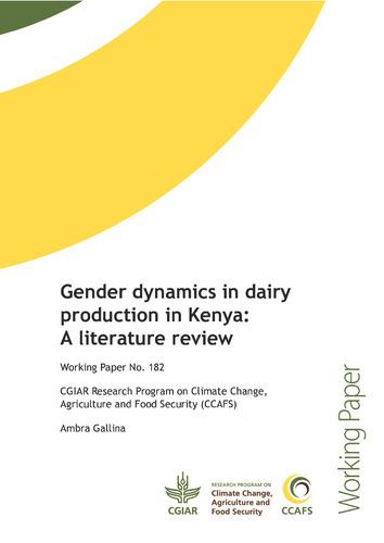 Gender dynamics in dairy production in Kenya: A literature review