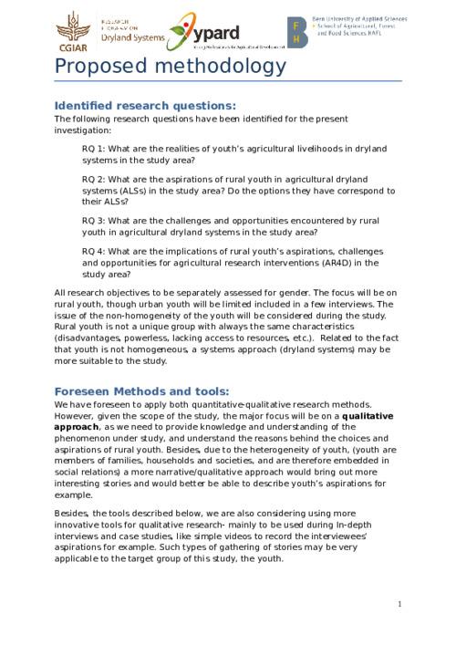 Proposed methodology