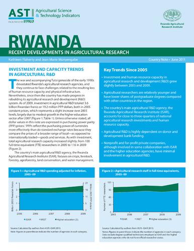 Rwanda: Recent developments in agricultural research