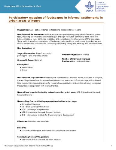 Participatory mapping of foodscapes in informal settlements in urban areas of Kenya