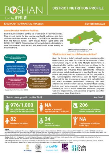 Arunachal Pradesh district nutrition profile: Kra Daadi