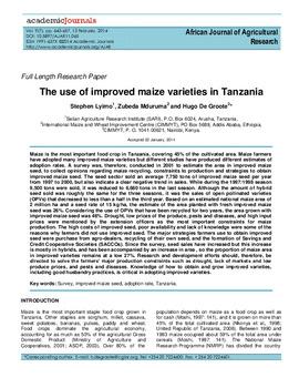 The use of improved maize varieties in Tanzania