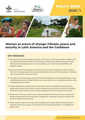 Women as actors of change: Climate, peace and security in Latin America and the Caribbean