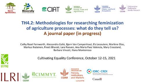 TH4.2: Methodologies for researching feminization of agriculture processes: what do they tell us? A journal paper (in progress)