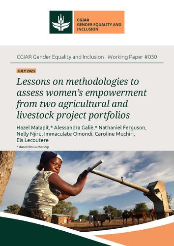 Lessons on methodologies to assess women’s empowerment from two agricultural and livestock project portfolios