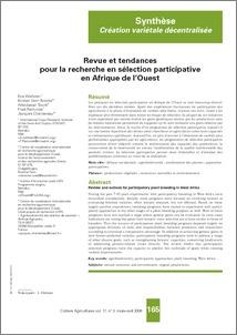 Revue et tendances pour la recherche en sélection participative en Afrique de l’Ouest