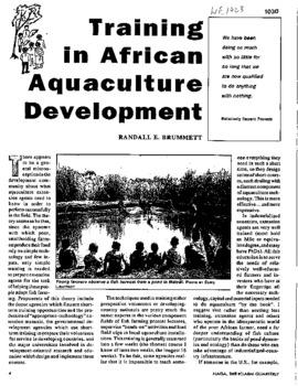 Training in African aquaculture development