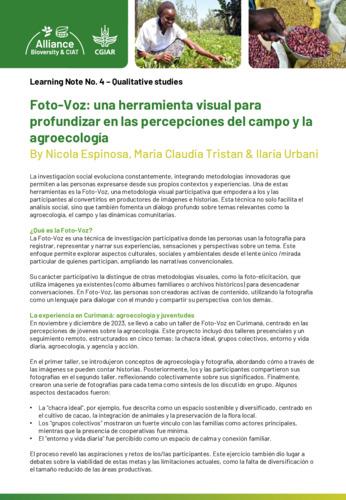 Foto-Voz: Una herramienta visual para profundizar en las percepciones del campo y la agroecología