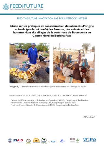 Etude sur les pratiques de consommation des aliments d’origine animale (poulet et oeufs) des femmes, des enfants et des hommes dans dix villages de la commune de Boussouma au Centre-Nord du Burkina Faso