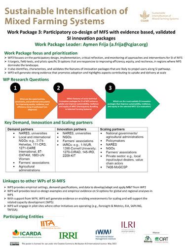 Sustainable Intensification of Mixed Farming Systems: Overview of Work Package 3: Participatory co-design of mixed farming systems with evidence based, validated sustainable intensification innovation packages