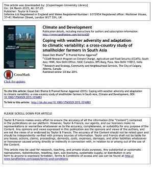 Coping with weather adversity and adaptation to climatic variability: a cross-country study of smallholder farmers in South Asia