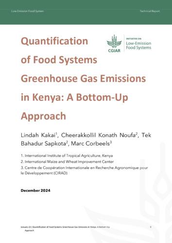 Quantification of food systems greenhouse gas emissions in Kenya: a bottom-up approach