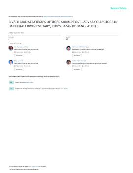 Livelihood strategies of tiger shrimp post larvae collectors in backkhali river estuary, cox’s bazar of Bangladesh