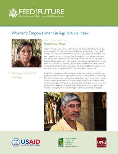 Women's empowerment in agriculture index: case study profile Isabel, Guatemala