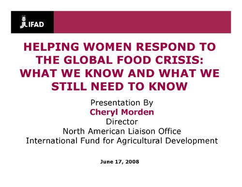 Helping Women Respond to the Global Food Crisis
