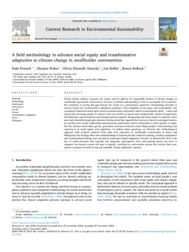 A field methodology to advance social equity and transformative adaptation to climate change in smallholder communities
