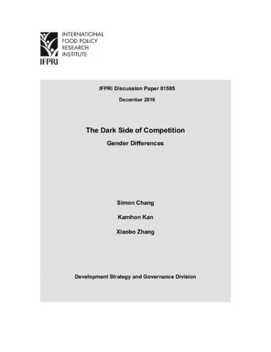 The dark side of competition: Gender differences