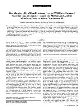 Fine mapping of leaf rust resistance gene LrZH84 using expressed sequence tag and sequence-tagged site markers, and allelism with other genes on wheat chromosome 1B